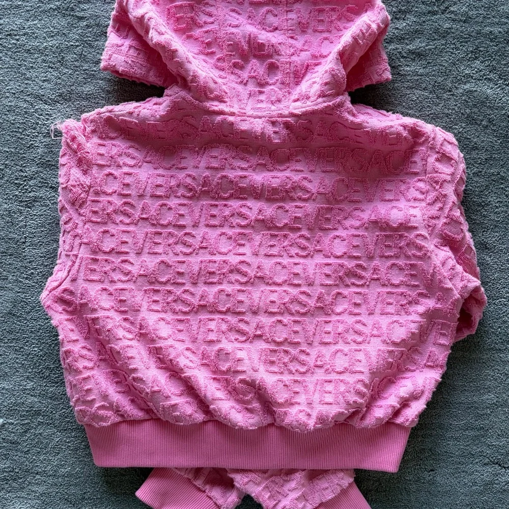 Woman's Cropped Versace Pink Zip Up Jacket - Picture 8 of 8